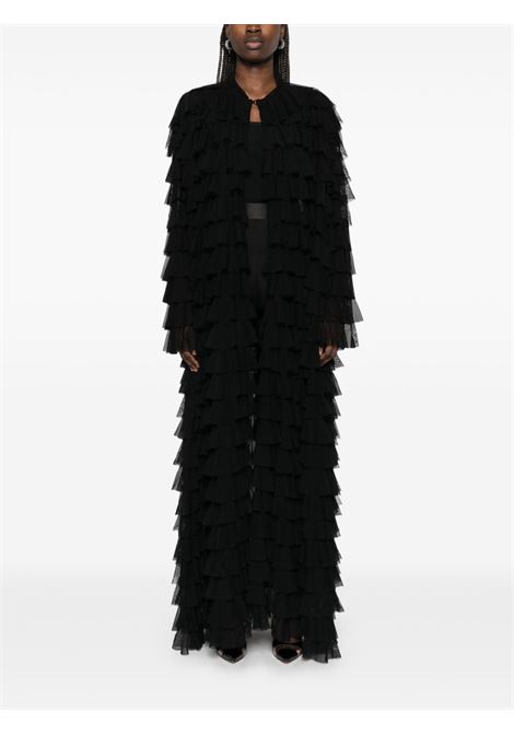 Black ruffled coat Norma kamali - women NORMA KAMALI | ST4244MSH03001